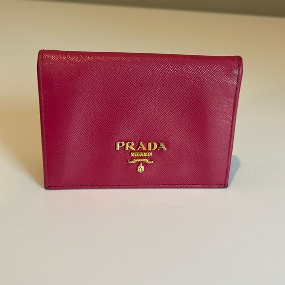 Prada Saffiano leather card holder pink - Picture 1 of 5